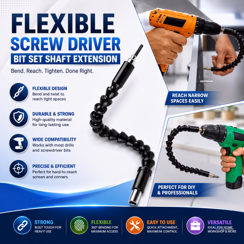 Flexible Screw Driver Bit Set Shaft Extension