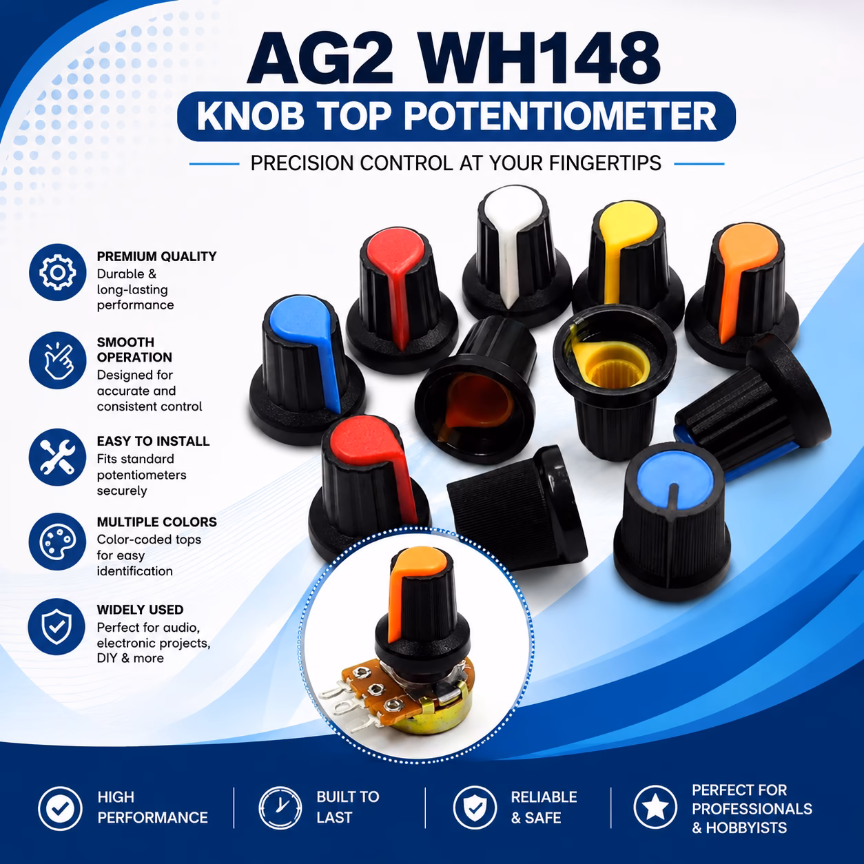AG2 WH148 Knob Top Potentiometer Power Amplifier