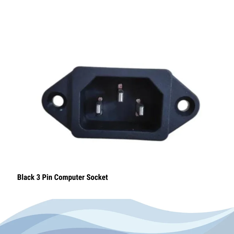 Black 3 Pin Computer Socket