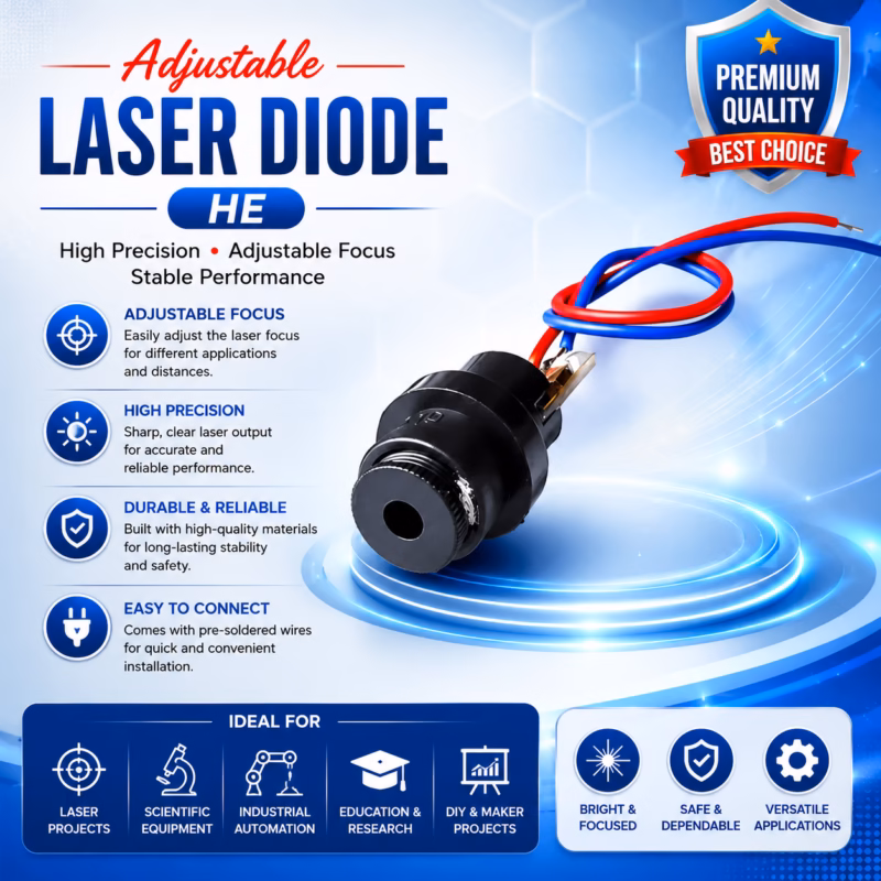 5V 650nm 5mW Adjustable Laser Diode He