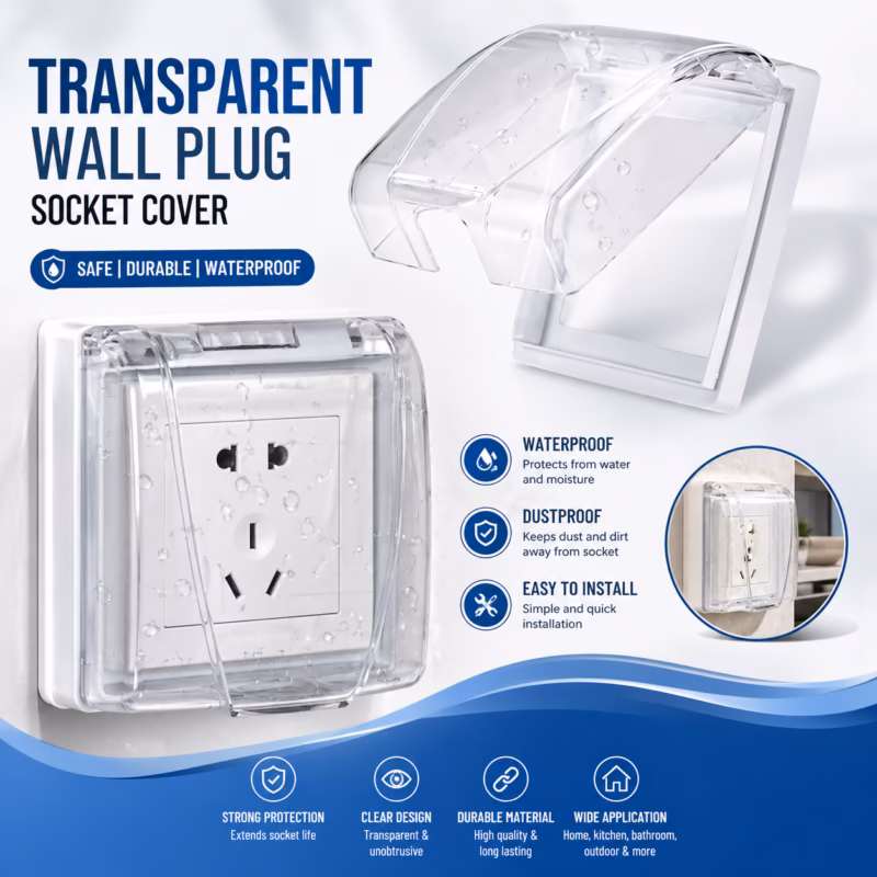 Waterproof Double Wall Socket Cover | Weatherproof Outdoor Outlet Protector with Transparent Safety Shield for Switch & Plug