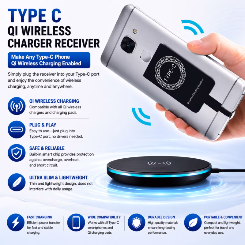 Type C Qi Wireless Charging Receiver Module