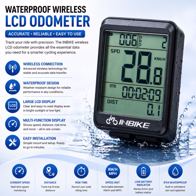 INBIKE Wireless Waterproof LCD Bicycle Computer