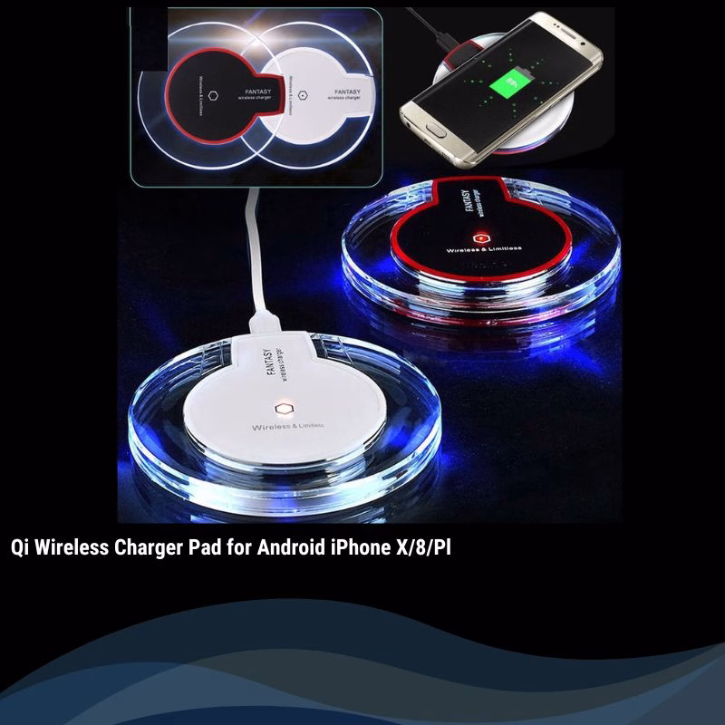 Qi Wireless Charger Pad for Android iPhone X/8/Pl